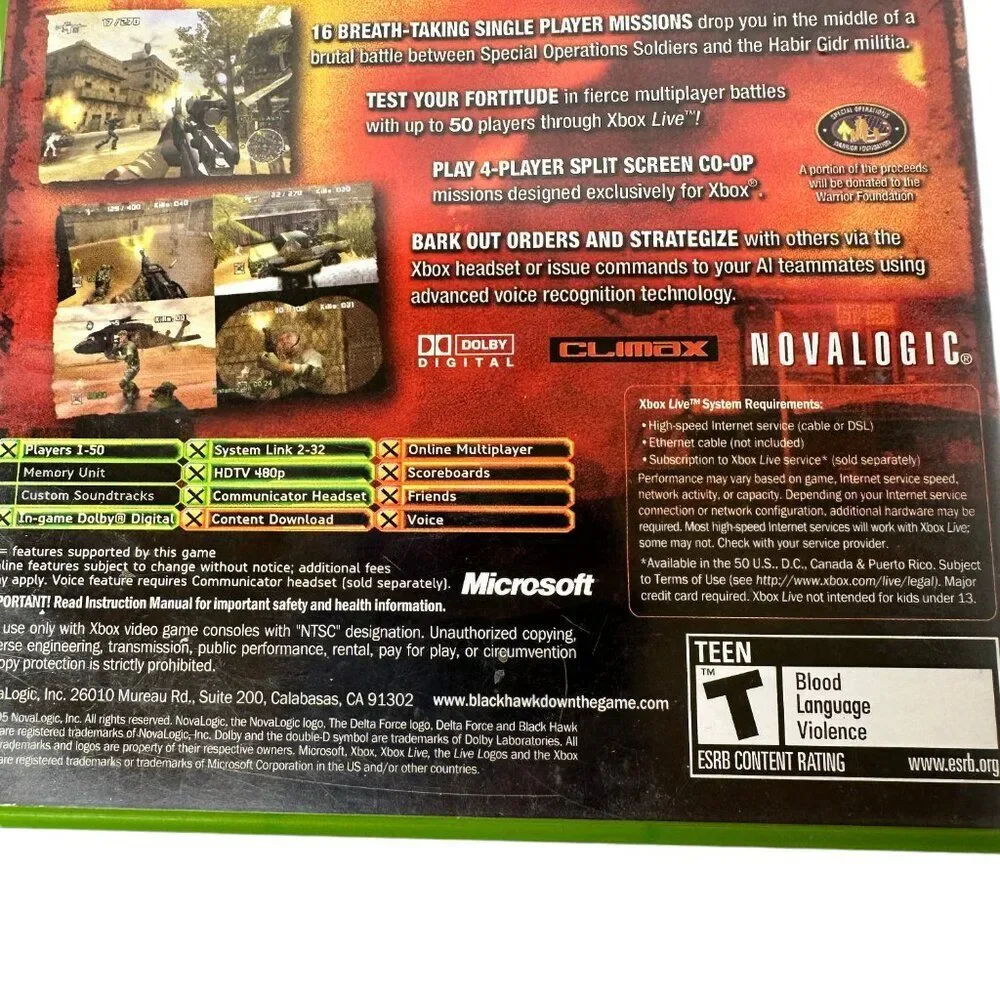 XBOX Delta Force Black Hawk Down (2005)